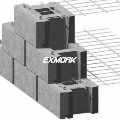 Hollow brick wall construction plan