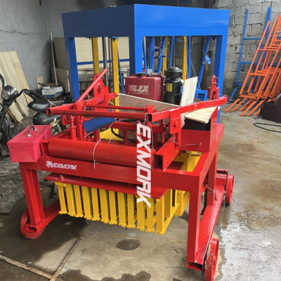 Exmork EM4-45 block making machine and mixer is delivered to Gambia